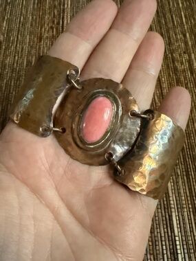 Rafael Canada 3 Panel Bracelet Copper Glass Modernist Brutalist Alfandary MCM